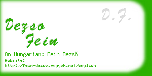 dezso fein business card